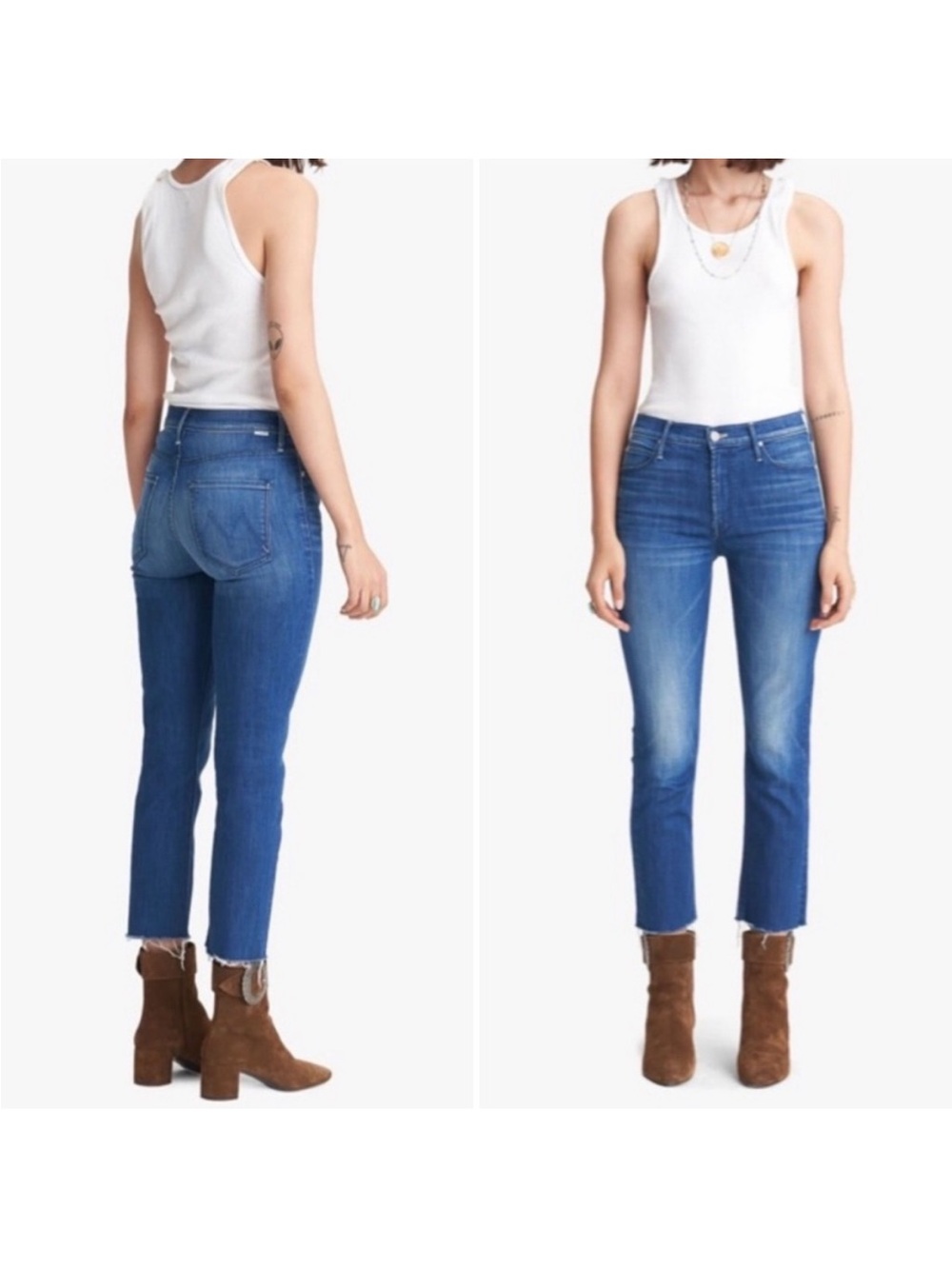 MOTHER The Mid Rise Dazzler Crop Fray size 28